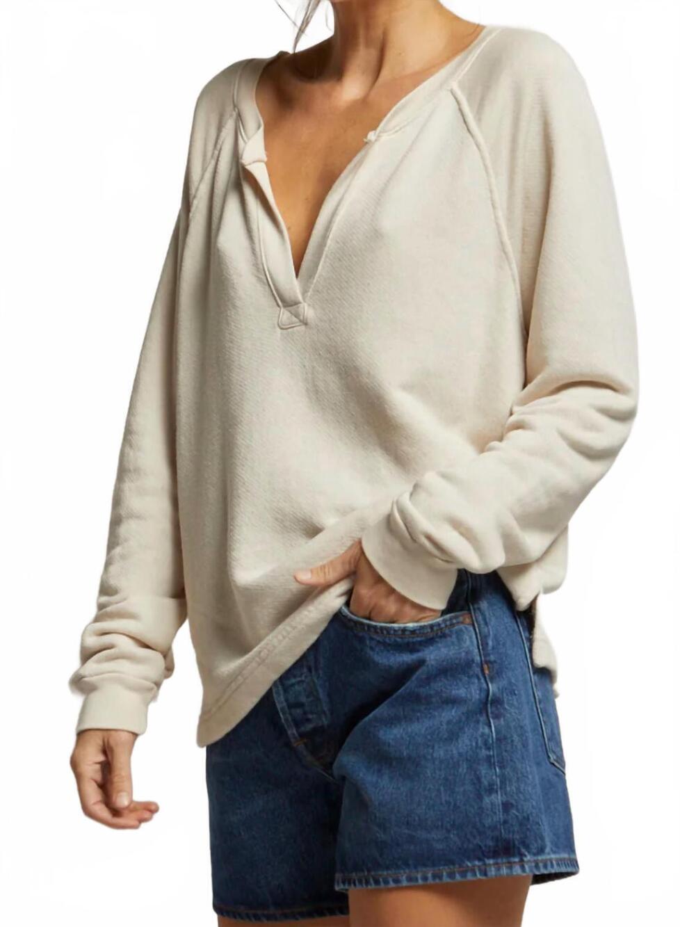 NEW PERFECTWHITETEE smith long sleeve top in cream